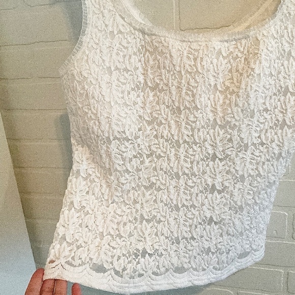 Joseph Ribkoff Y2K Bustier Sheer Tank top Lace Mesh Stretch Romantic White 16 - Picture 4 of 8
